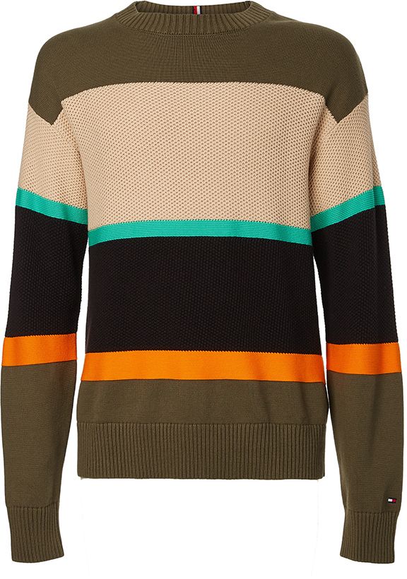 Tommy Hilfiger Sveter - COLOURBLOCK STRUCTURE SWEATER viacfarebný