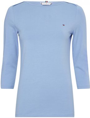 Tommy Hilfiger Tričko - REG BOAT-NK TOP 3/4 SLV modré