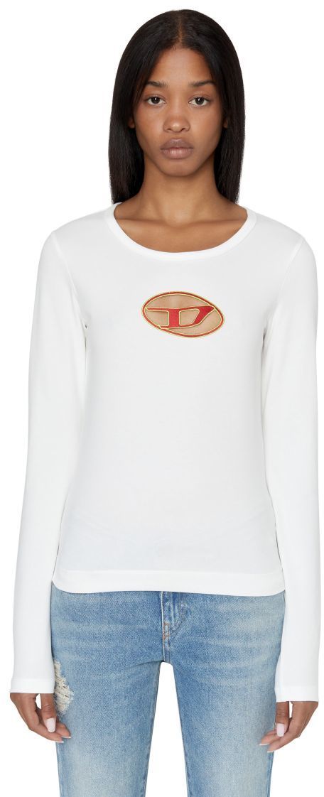 Diesel Tričko - T-ANGIE-LS T-SHIRT biele