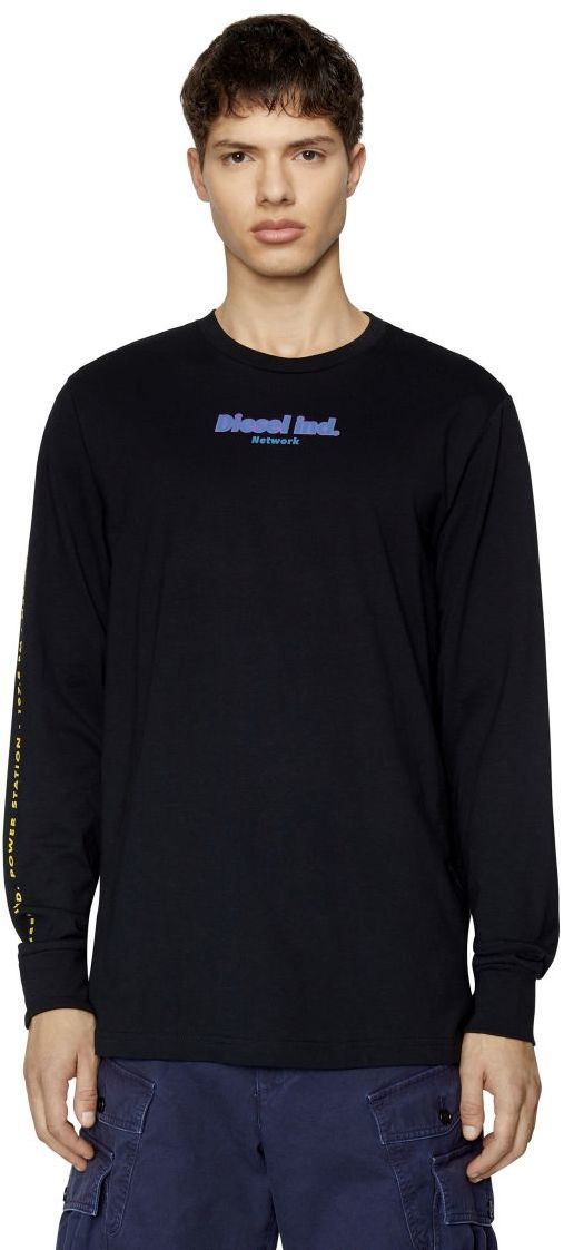 Diesel Tričko - T-JUST-LS-E4 T-SHIRT čierne