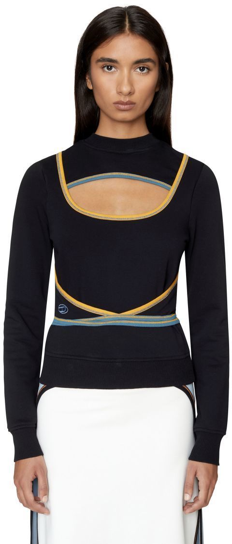 Diesel Mikina - F-CROSSETTE SWEAT-SHIRT čierna