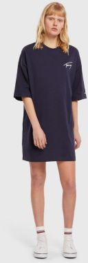 Tommy Jeans Šaty - TJW TOMMY SIGNATURE TEE DRESS modré