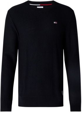 Tommy Jeans Sveter - TJM REGULAR STRUCTURED SWEATER čierny