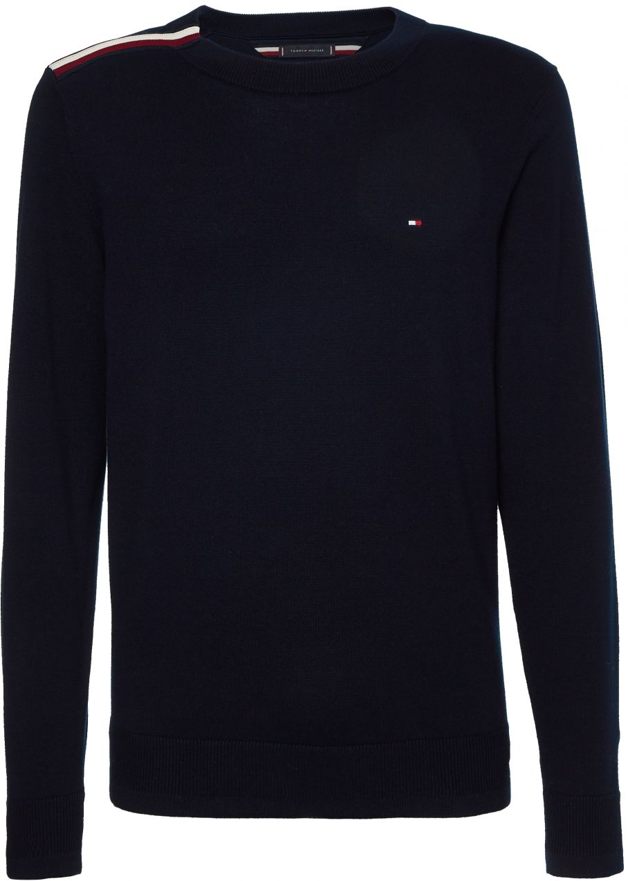 Tommy Hilfiger Sveter - GLOBAL STP PLACEMENT modrý
