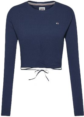 Tommy Jeans Tričko - TJW CROP STRAP FRONT modré