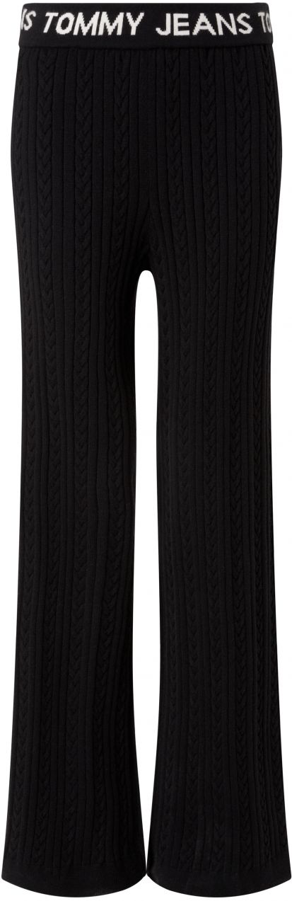 Tommy Jeans Nohavice - TJW CABLE KNIT PANTS čierne