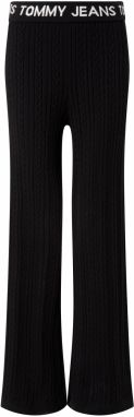 Tommy Jeans Nohavice - TJW CABLE KNIT PANTS čierne