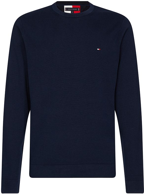 Tommy Hilfiger Sveter - DOUBLE FACE CREW NECK tmavomodrej farby