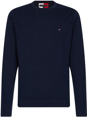 Tommy Hilfiger Sveter - DOUBLE FACE CREW NECK tmavomodrej farby