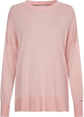Tommy Hilfiger Sveter - LYOCELL WOOL C-NK SWEATER ružový