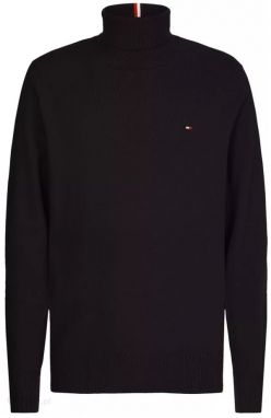 Tommy Hilfiger Sveter - PIMA COTTON CASHMERE ROLL NECK čierny