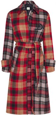 Tommy Hilfiger Kabát - ICON WOOL BLEND CHECK červený