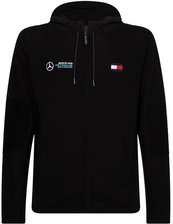 Tommy Hilfiger Sveter - 1 MB TECH HOODED ZIP THRU čierny