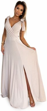 Long dress with a neckline and a tie at the shoulders Numoco