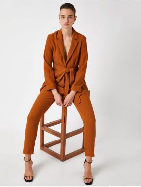 Koton High Waist Straight Cut Trousers