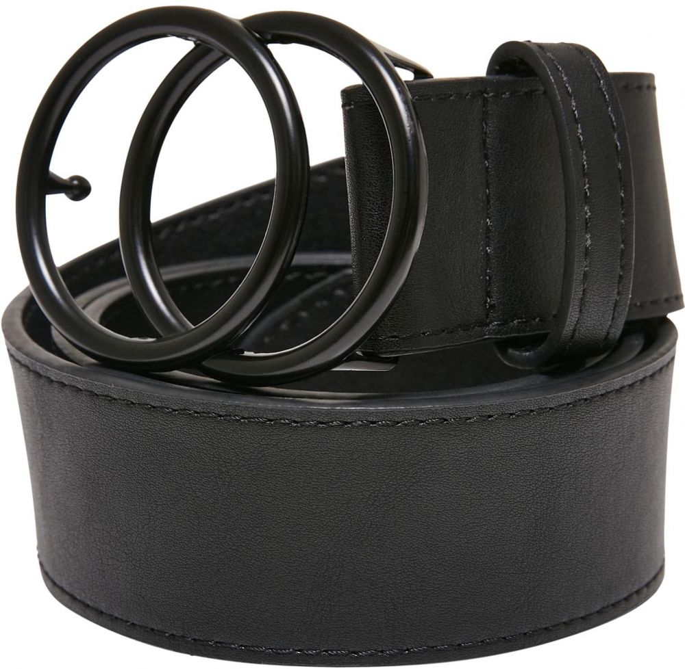 Coloured belt with ring buckle, black