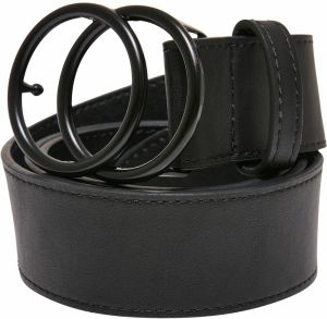 Coloured belt with ring buckle, black