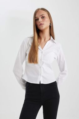 DEFACTO Slim Fit Shirt Collar Long Sleeve Shirt