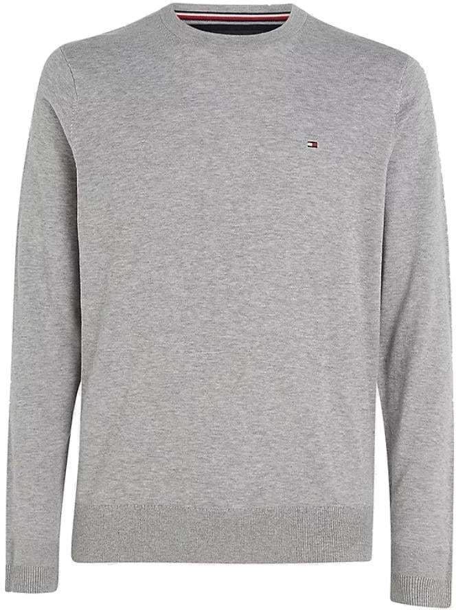 Sveter - TOMMY HILFIGER CORE COTTON-SILK CNECK sivý