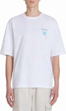 Biele pánske oversized tričko Celio Jecalif