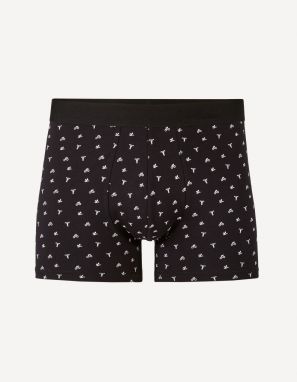 Čierne pánske vzorované boxerky Celio Jibosport