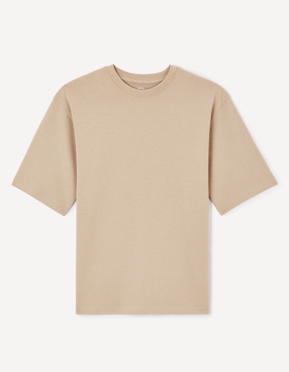 Béžové pánske oversize tričko Celio Gehem