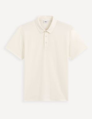 Krémové pánske polo tričko Celio Gebruma
