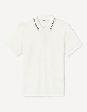 Krémové pánske polo tričko Celio Jevrait