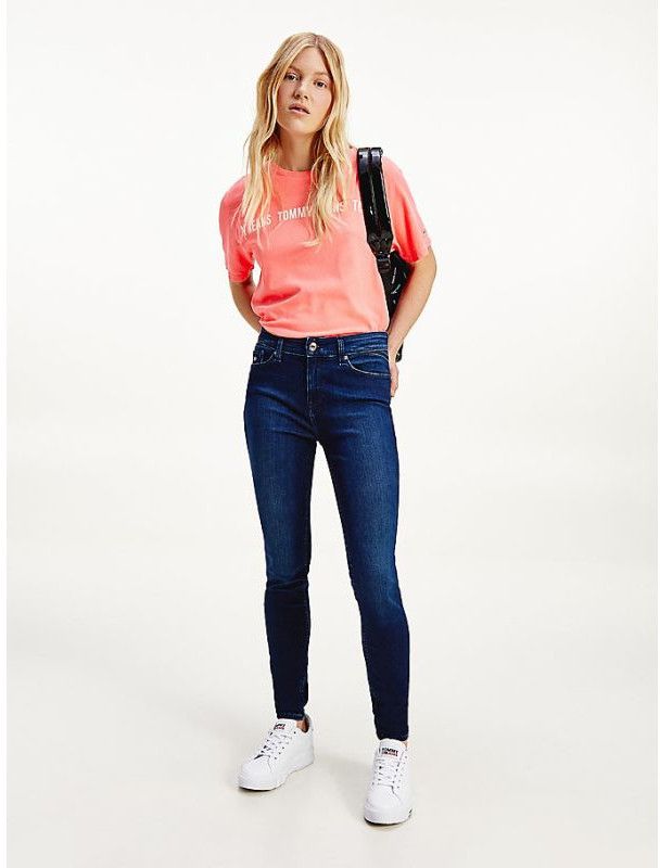 Tommy Jeans Rifle - MID RISE STRAIGHT TJ 1985  VMBLST tmavomodré