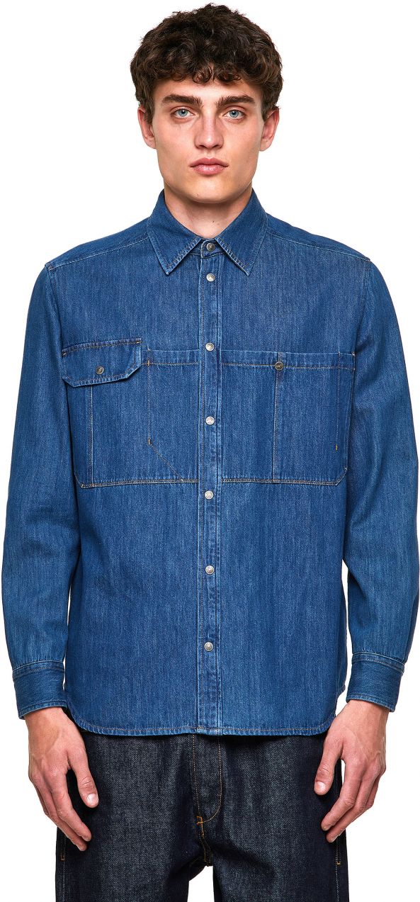 Diesel Košeľa - DMILLYSP SHIRT modrá