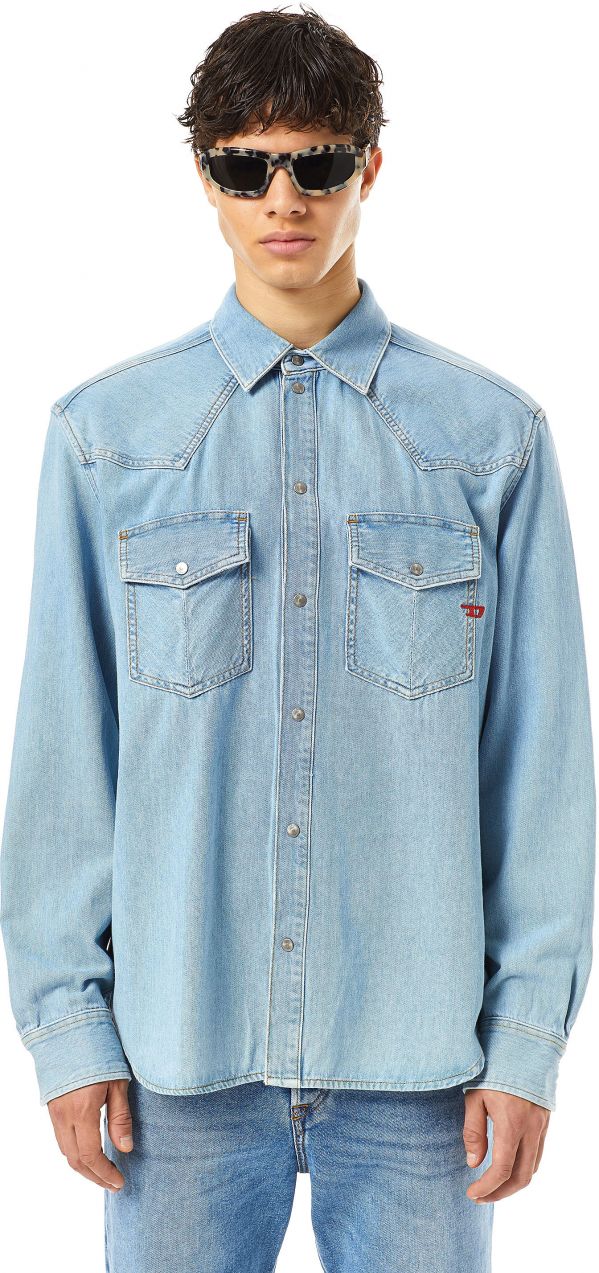 Diesel Košeľa - D-OCEAN SHIRT modrá