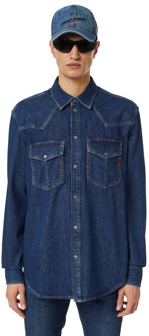 Diesel Košeľa - D-OCEAN SHIRT modrá
