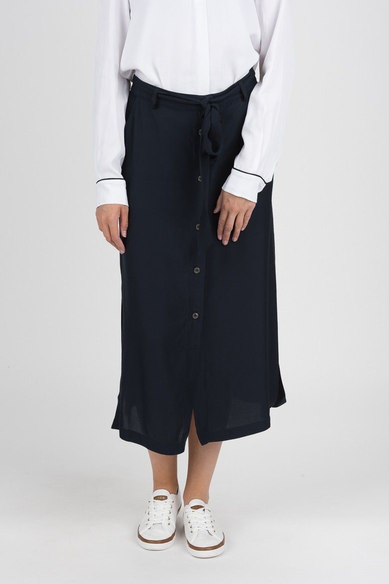 Tommy Hilfiger Sukňa - RANU SKIRT tmavomodrá