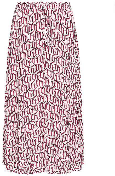 Tommy Hilfiger Sukňa - TH CUBE PLEATED MIDI SKIRT cyklaménová