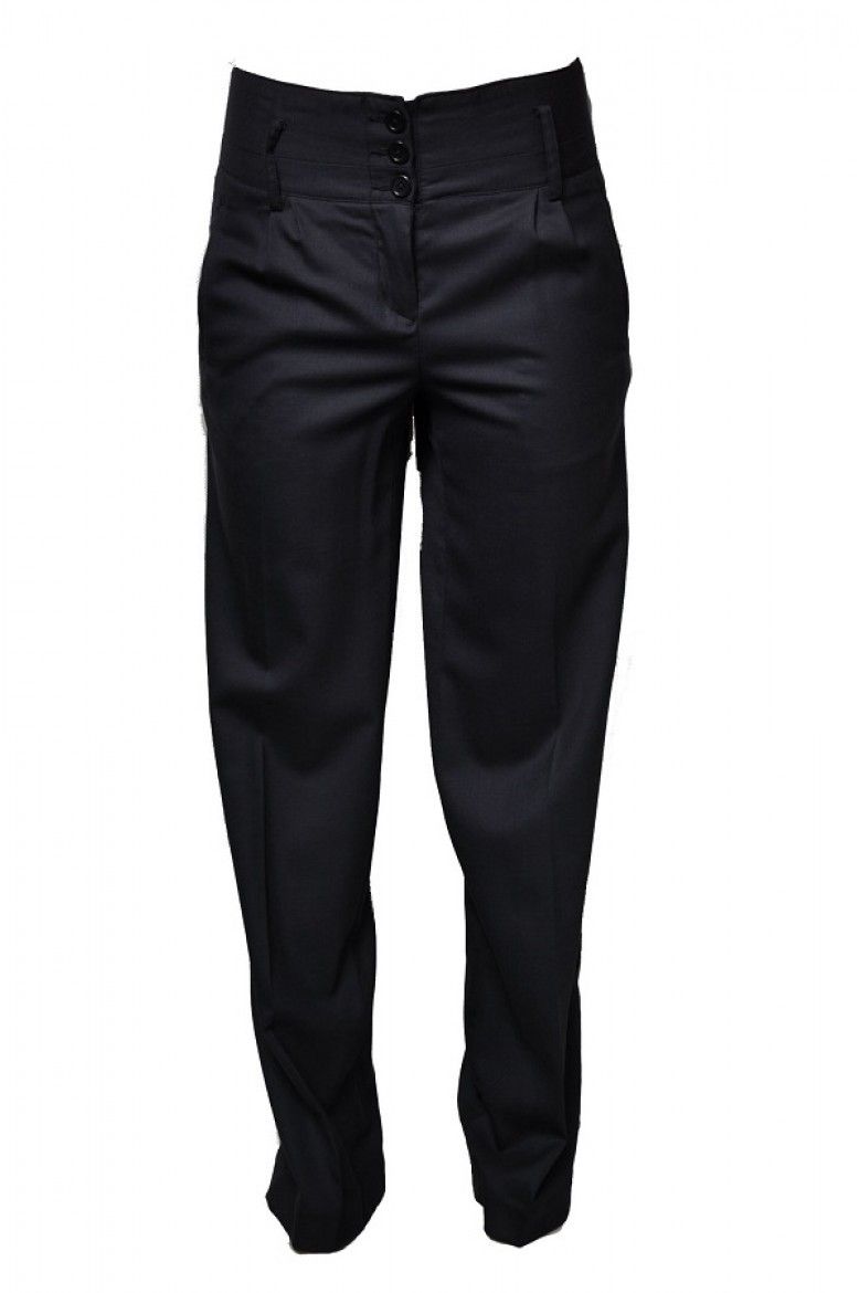 Tommy Hilfiger Nohavice - FORK WIDE LEG PA čierne