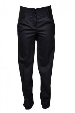 Tommy Hilfiger Nohavice - FORK WIDE LEG PA čierne