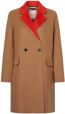 Tommy Hilfiger Kabát - WOOL BLEND DF DB BELTED COAT béžový