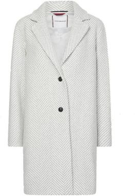 Tommy Hilfiger Kabát - HERRINGBONE SB COAT šedý