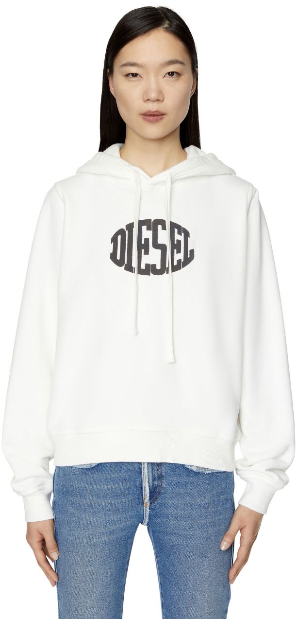 Diesel Mikina - F-REGGY-HOOD-E2 SWEAT-SHIRT biela