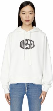 Diesel Mikina - F-REGGY-HOOD-E2 SWEAT-SHIRT biela