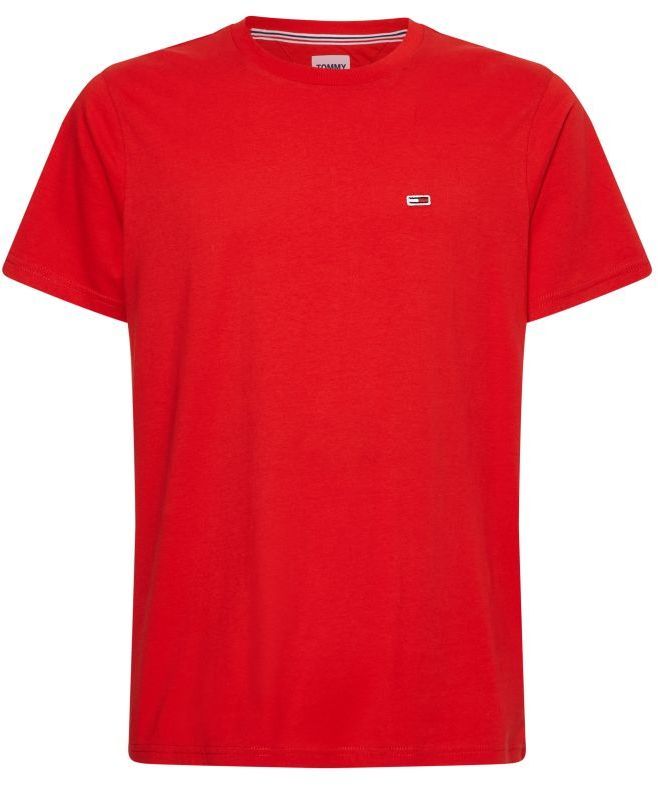 Tommy Jeans Tričko - TJM CLASSIC JERSEY C NECK červené