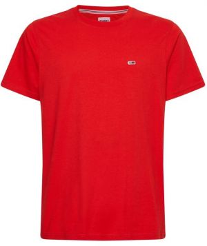 Tommy Jeans Tričko - TJM CLASSIC JERSEY C NECK červené