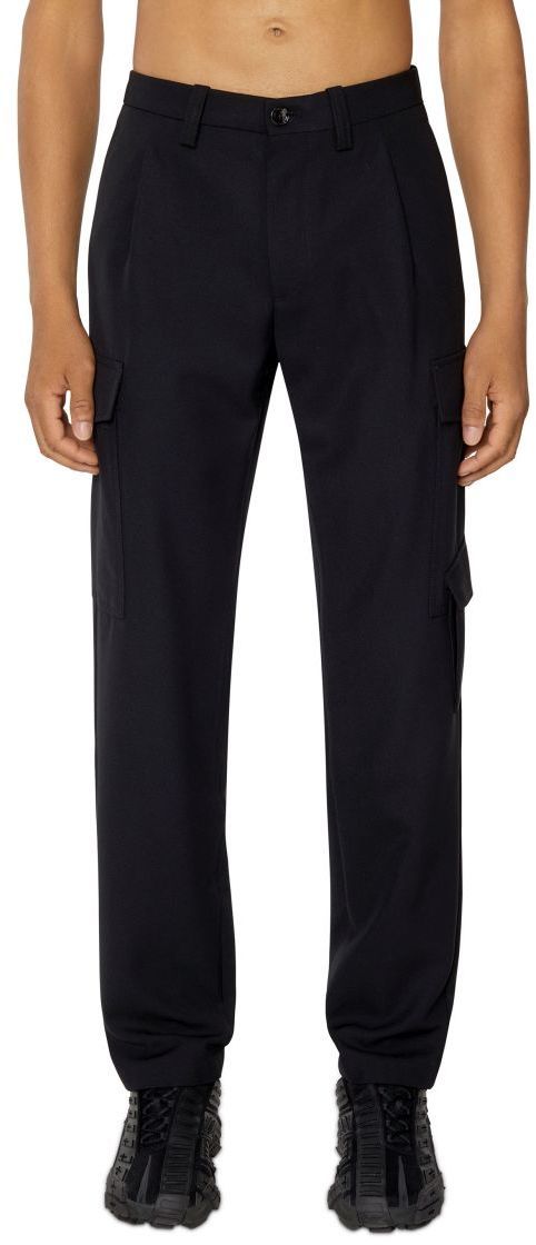 Diesel Nohavice - P-RHEE-NW TROUSERS čierne