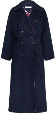 Tommy Hilfiger Kabát - WOOL BLEND DF JAQUAR vzorovaný