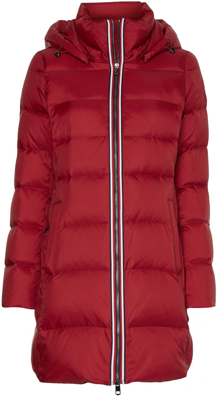Tommy Hilfiger Bunda - GLOBAL STRIPE DOWN COAT červená