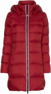 Tommy Hilfiger Bunda - GLOBAL STRIPE DOWN COAT červená