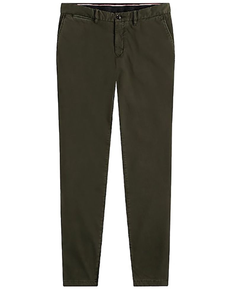 Tommy Hilfiger Nohavice - BLEECKER TH FLEX SOFT TWILL zelené