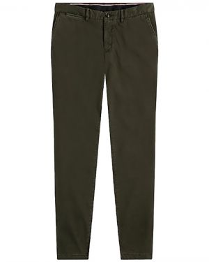 Tommy Hilfiger Nohavice - BLEECKER TH FLEX SOFT TWILL zelené