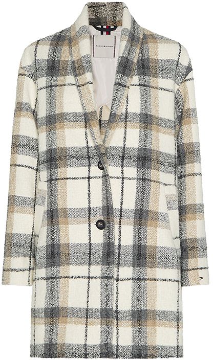 Tommy Hilfiger Kabát - WOOL BLEND BOUCLE COAT karo