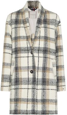 Tommy Hilfiger Kabát - WOOL BLEND BOUCLE COAT karo